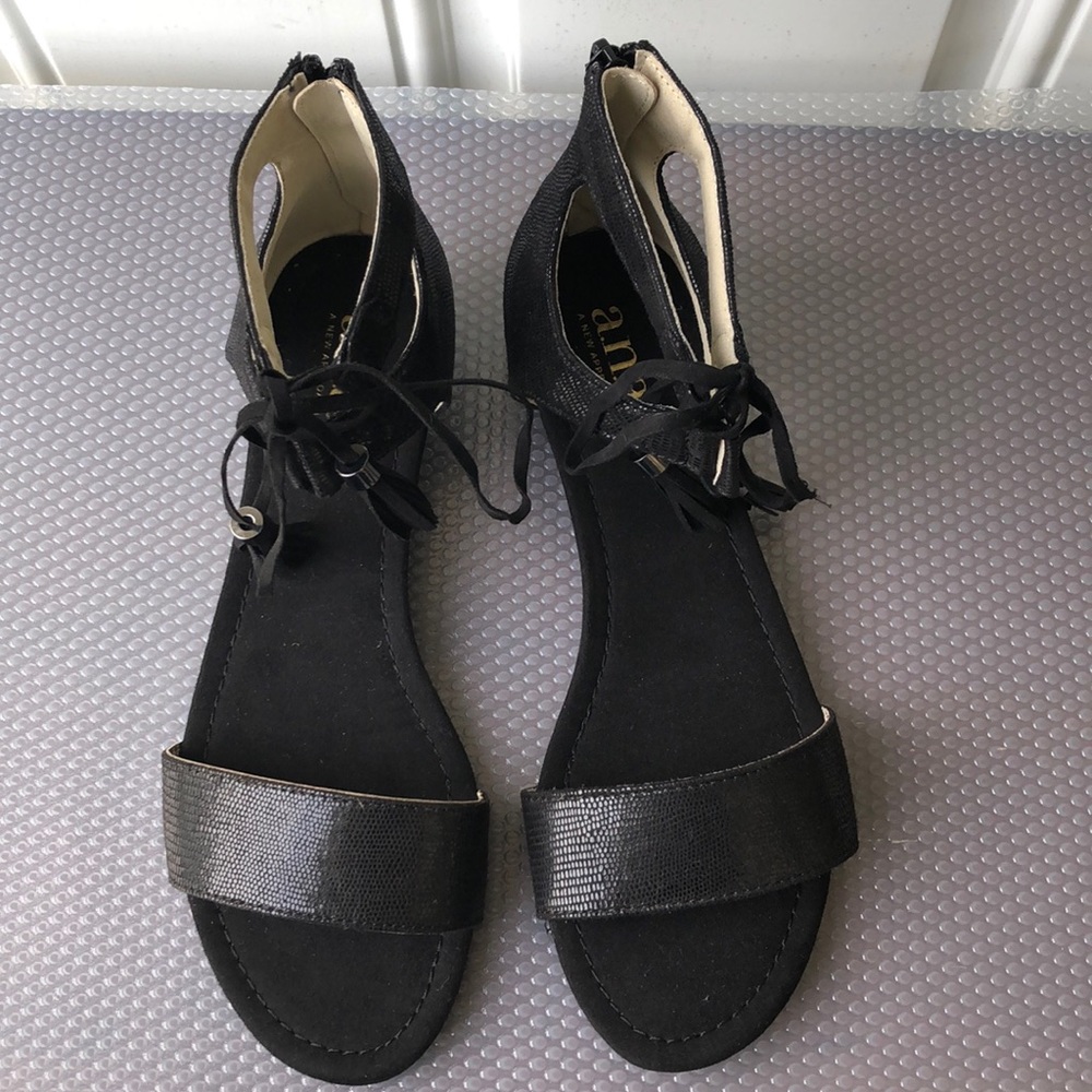 A.N.A black womens casual sandals size 7 1/2